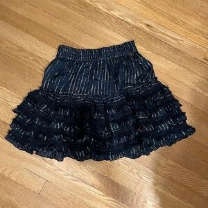 Misa Los Angeles navy and gold striped skirt
